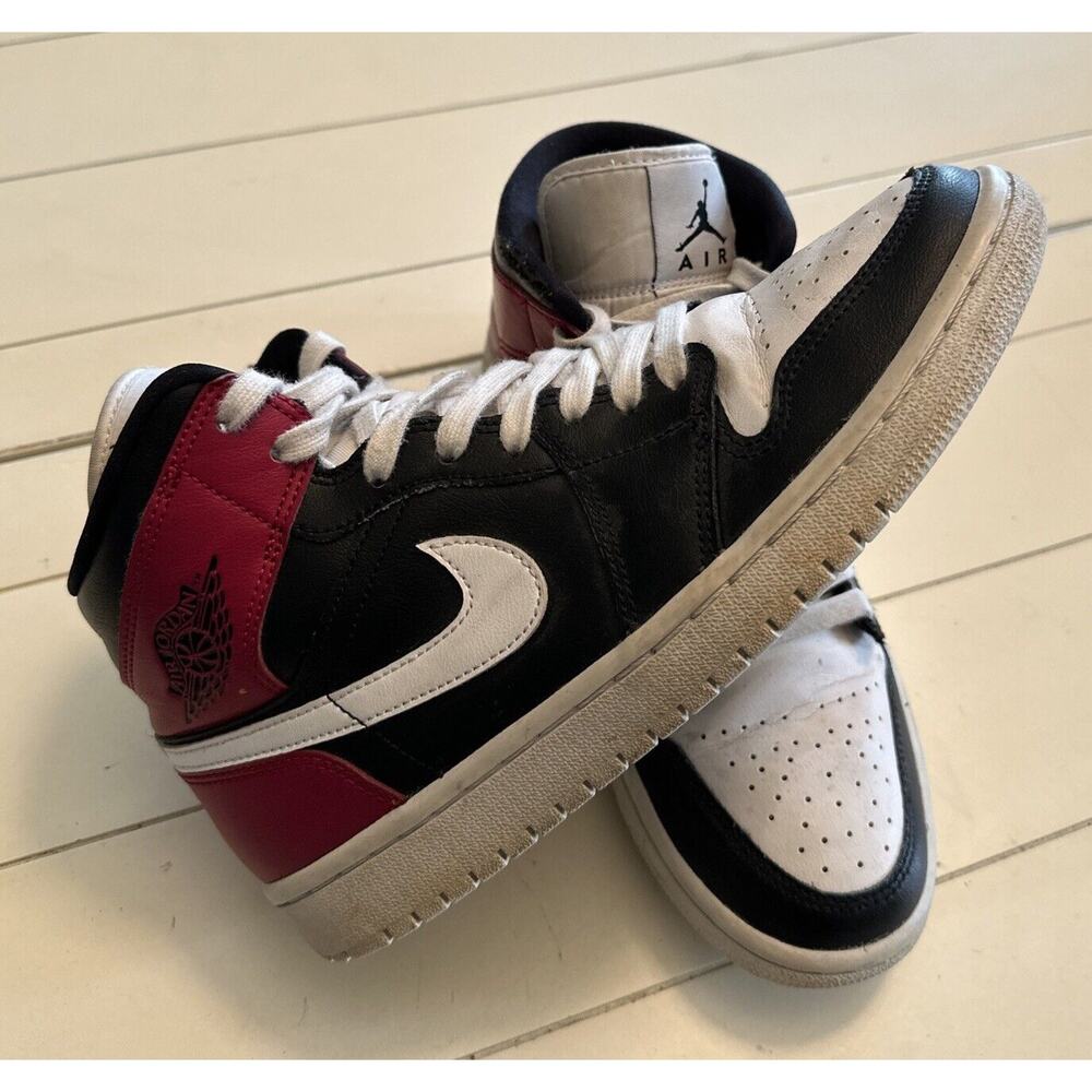 Jordan 1 Mid Noble Red Women's Maroon Black Sneaker Shoe Size 8.5 US BQ6472-016